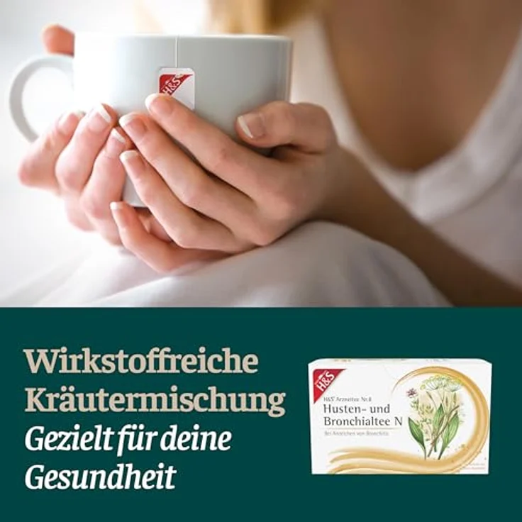 H&S Husten- und Bronchialtee N, Filterbeutel zur Linderung von Bronchitis-Symptomen, 20x2 g – Bild 4