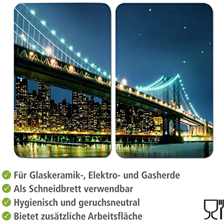 Wenko Herdabdeckplatte, Breite 52 cm, gehärtetes Glas – Bild 5