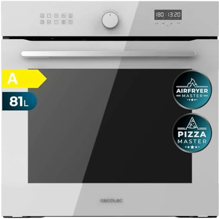 Cecotec Einbaubackofen Bolero Hexa AF316000, Multifunktion 60 cm, 81L, A, 11 Funktionen mit Airfryer Master, Pizza Master, Steam Assist, Steam EasyClean, 3D Cooking, Weiß – Bild 1