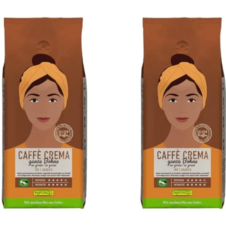 Rapunzel Bio Heldenkaffee Crema, ganze Bohne HIH (2 x 1 kg) – Bild 2