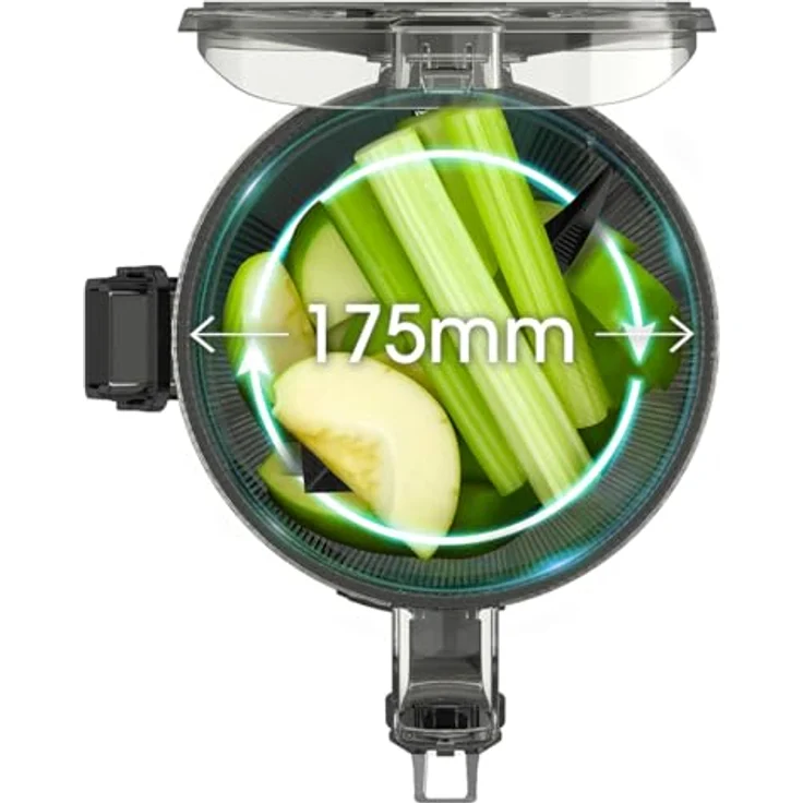 Kuvings | Entsafter AUTO10 | Automatisches Schneiden von Obst und Gemüse | 3L | langsame Rotation | einfache Reinigung | leise (Matt Black) – Bild 3