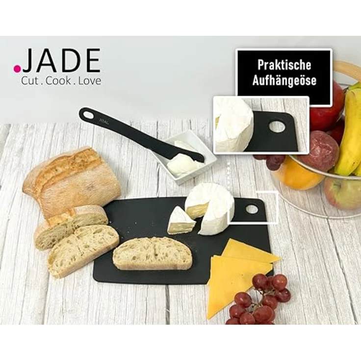 JADE Schneidebrett 'Gourmet Kitchen' 44 x 32 5 cm schwarz – Bild 4