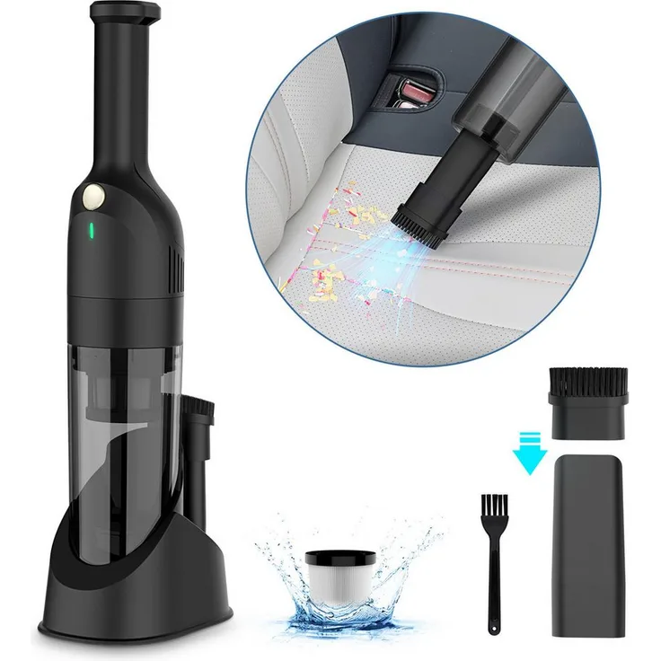 VacniQ Akku-Handstaubsauger H6, kabelloser Autostaubsauger mit 10.000 Pa Saugkraft, 3-Zellen-Lithium-Ionen-Akku, 500 ml Staubbehälter, 4-stufiges Filtersystem, inklusive HEPA-Ersatzfilter