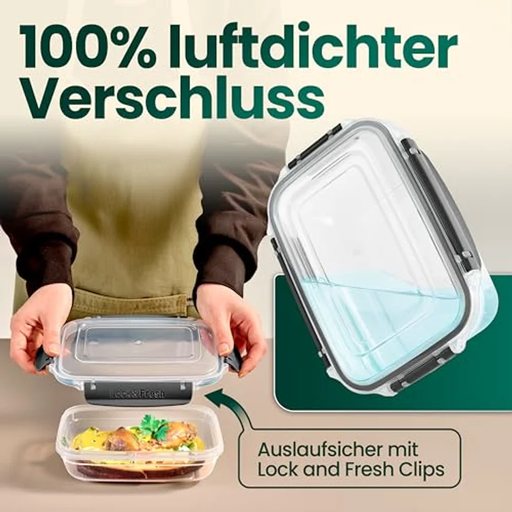 UANDU Lock & Fresh 5er Vorratsdosen Set, luft- und wasserdicht, BPA-frei, Anthrazit – Bild 5