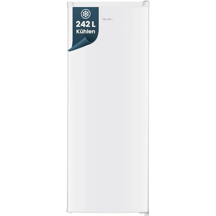 homeX CS2421E-W, freistehender Kühlschrank ohne Gefrierfach, 242 Liter, leise mit 40 dB, weiß