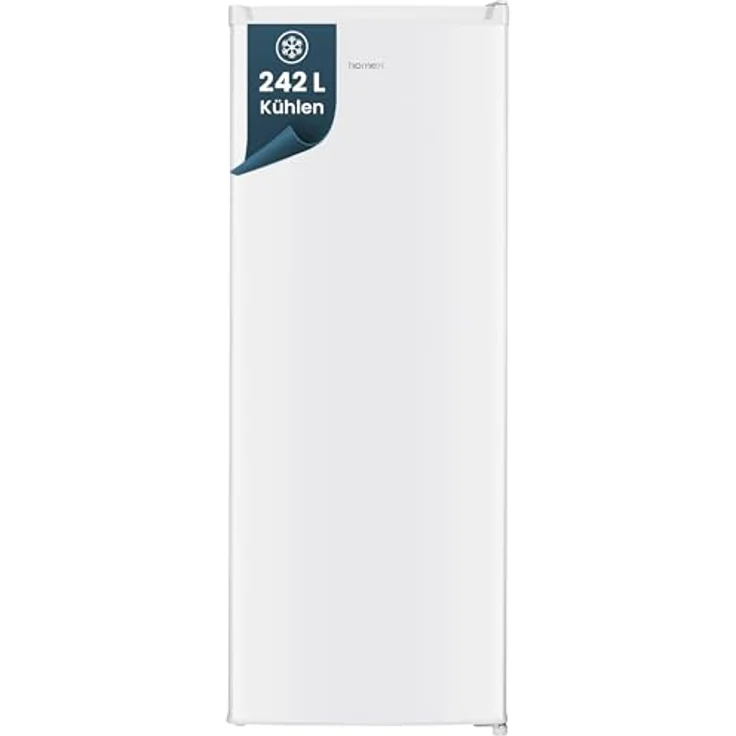homeX CS2421E-W, freistehender Kühlschrank ohne Gefrierfach, 242 Liter, leise mit 40 dB, weiß – Bild 1