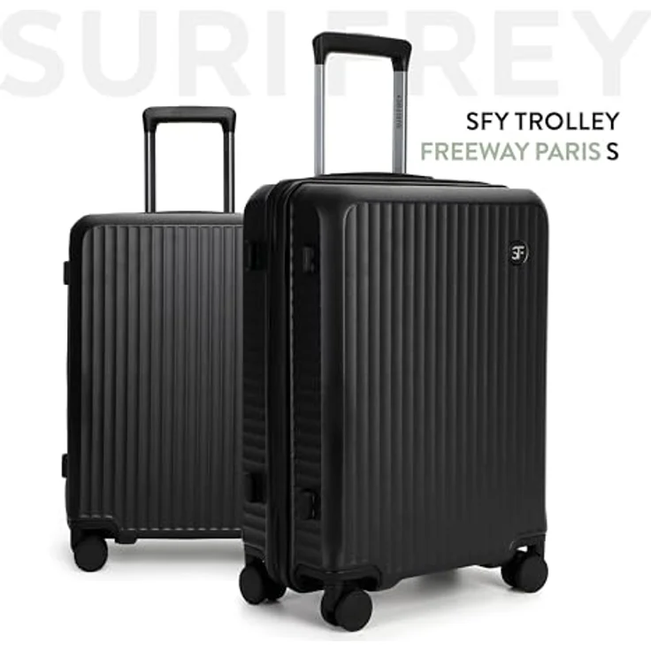 SURI FREY Trolley SFY FreyWay Paris, Handgepäck Koffer aus robustem Polycarbonat, 36 Liter, TSA Zahlenschloss, schwarz – Bild 2