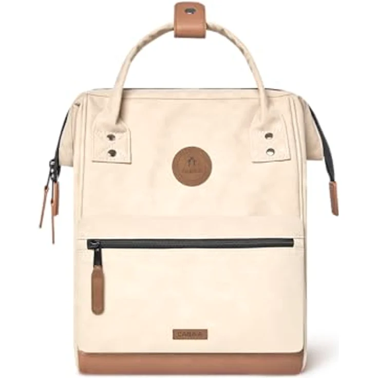 CABAIA Tagesrucksack Adventurer S Nubuck (3-tlg), Cityrucksack aus hochwertigem Kunstleder, vegan - 12 Liter Volumen, wasserabweisend, Laptopfach bis 10,5", in Lederoptik, schwarz – Bild 2
