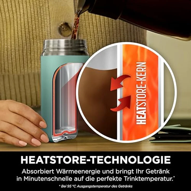 Ninja 300 ml Sip Perfect Thermosflasche für Heißgetränke, BPA-frei, spülmaschinenfest, Grün – Bild 3