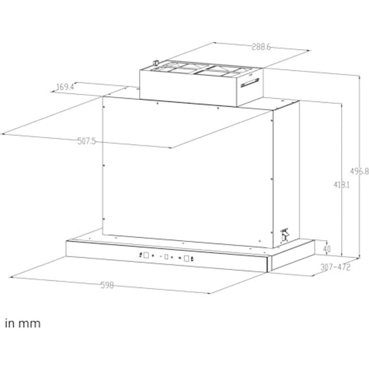 KKT KOLBE TEL500, Dunstabzugshaube 60cm mit Abluft- und Umluftbetrieb, LED-Beleuchtung und Gestensteuerung – Bild 4