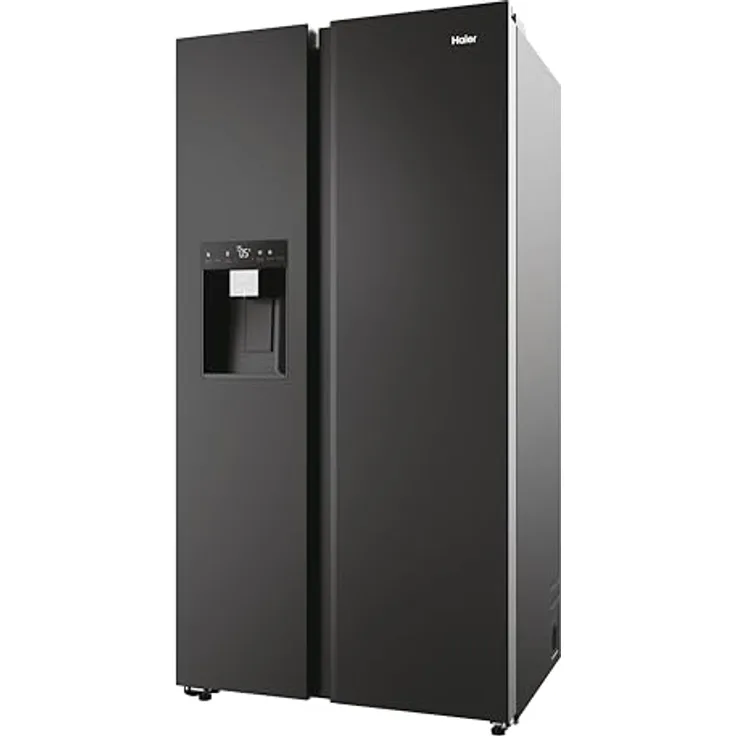 Haier Side by Side 90 SERIE 7 HSW79F18DIPT Kühl-Gefrierkombination/XXL Nutzinhalt/Total No Frost/Wasser- & Eiswürfeldispenser/hOn App/Daylight/HumidityZone/Inverter Kompressor/Schwarz