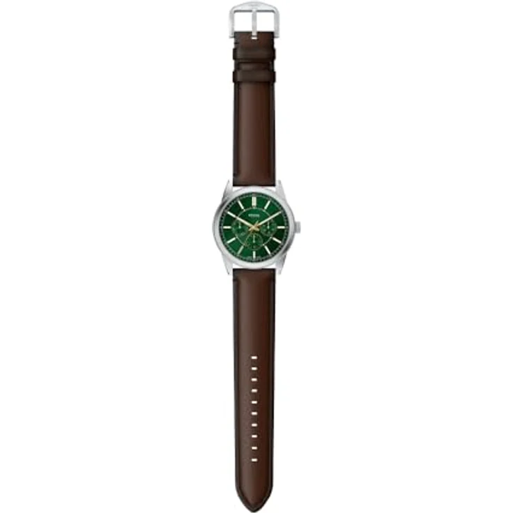 Fossil Quarzuhr PEARSON FS6137, Herrenuhr mit grünem Zifferblatt, analoge Anzeige, Lederarmband, Tag und Wochentagfunktion – Bild 7