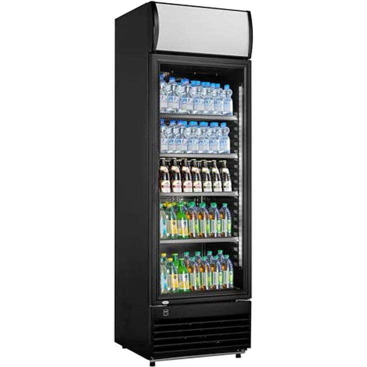 METRO Professional Glastürkühlschrank GSC2350B, 324 L, Umluftkühlung, mit Schloss, schwarz – Bild 1