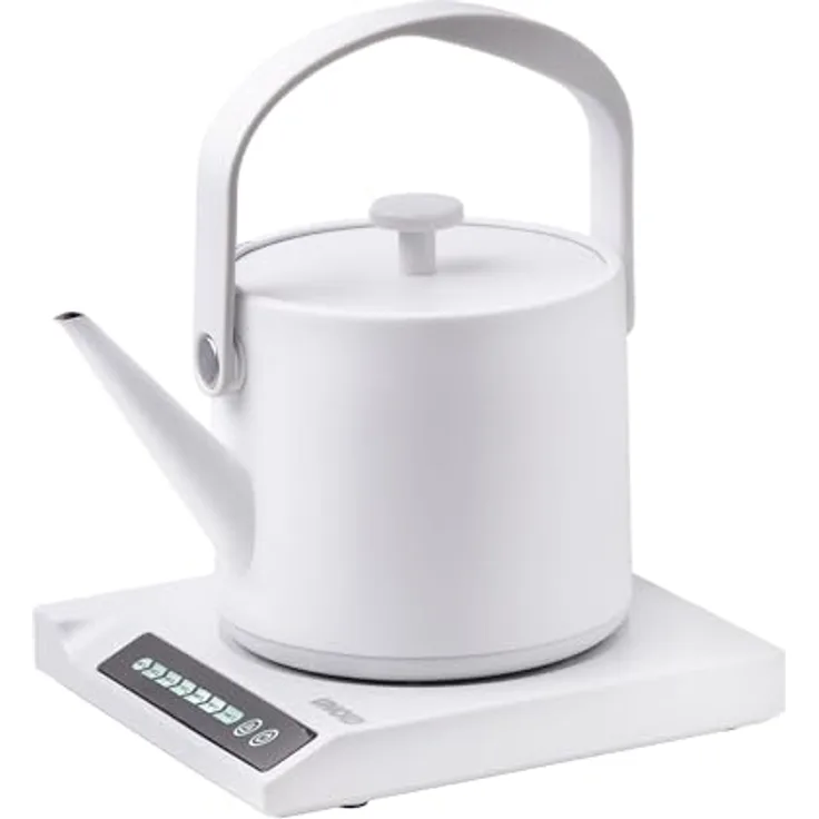 Unold 18210 Blitzkocher Clara, Wasserkocher 1.000 W, 0,6L, 360° drehbar, mit Warmhaltefunktion und 7 Temperaturen (40°C - 100°C), Weiß