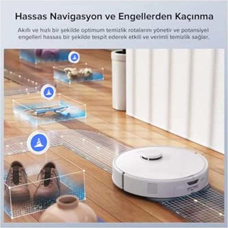 Roborock Qrevo Edge 5V1, Staubsauger-Roboter mit 17.000 HyperForce Saugkraft, Dual Anti-Tangle System und Heißwasser-Mopptechnik, weiß – Bild 6