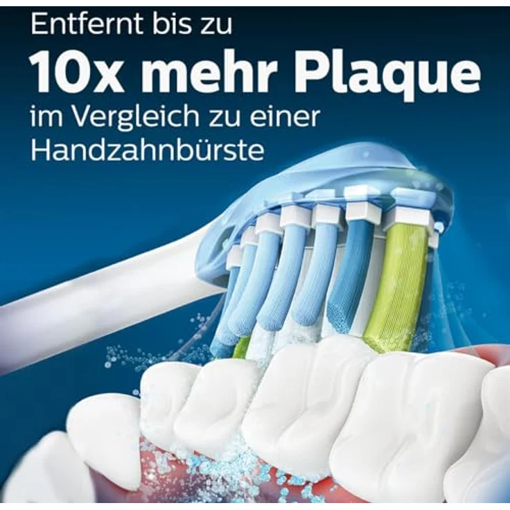 Philips Sonicare C3 Ersatzbürsten HX9044/17 Aufsteckbürste Premium Plaque Defence 10x mehr Plaqueentfernung 4er-Pack, weiß – Bild 2