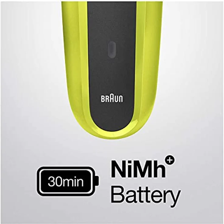 Braun 300BT Gelb Nass- und Trockenrasur Edelstahl-Klingen inkl. Kammaufsaätze – Bild 6