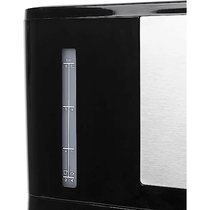 Filterkaffeemaschine Schwarz mit Edelstahl - Permanentfilter & Glaskanne für 12 Tassen – Bild 6