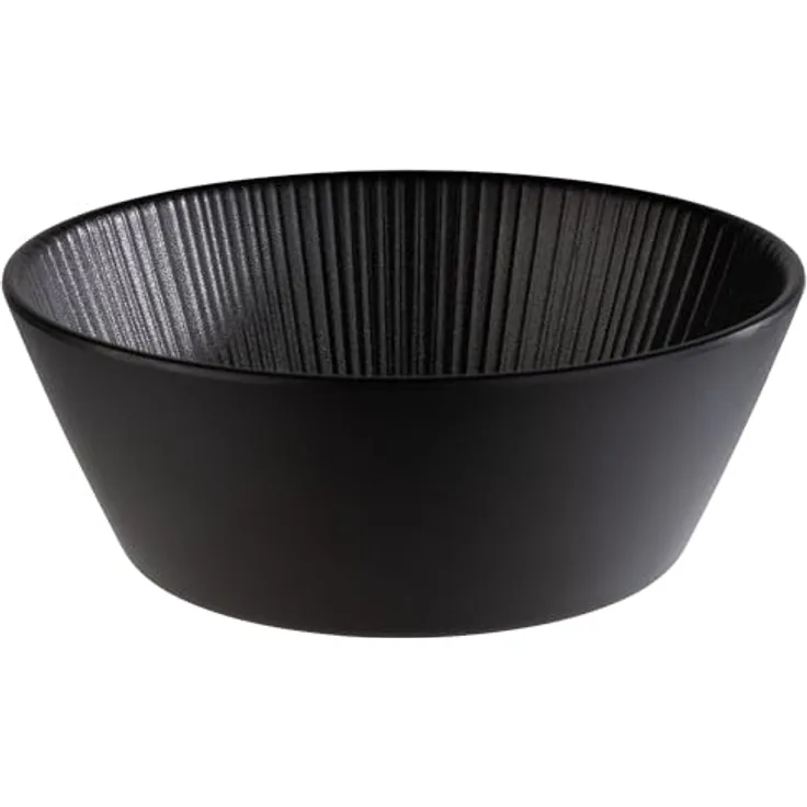 APS 85273 Schale -NERO- aus Melamin, schwarz, Ø 20,5 cm, Höhe 7,5 cm, 1,2 Liter, spülmaschinengeeignet
