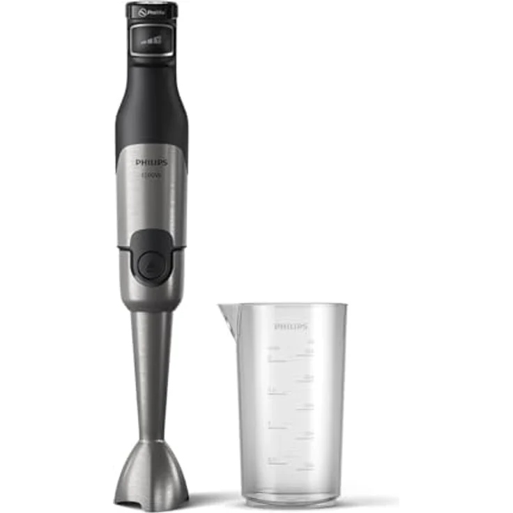 Versuni Philips 5000-Serie Stabmixer - 1200W Leistung. ProMix-Technologie. LED-Geschwindigkeitsanzeiger. Stufenlose Geschwindigkeitseinstellung. Kompaktes Design. Leicht zu reinigen. Schwarz – Bild 2