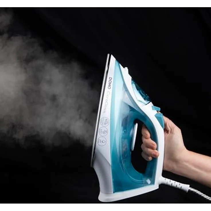 DOMO DO7060S Dampfbügeleisen CeraGliss, 320ml Wassertank, 40g/min Dampf, selbstreinigend, blau – Bild 5