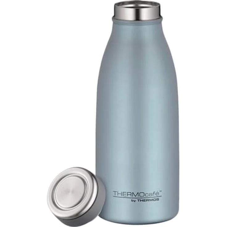 THERMOcafé by THERMOS TC BOTTLE, Isolierflasche aus Edelstahl, kohlensäurefest, 0,35l, ice blue mat, 12h heiß, 24h kalt, auslaufsicher für Schule, Unterwegs & Büro – Bild 2