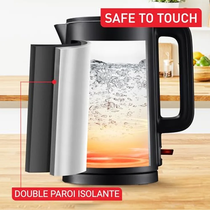 Tefal Wasserkocher Thermo Protect, 1,5 l, 1500 W, klappbarer Deckel, schwarz – Bild 2