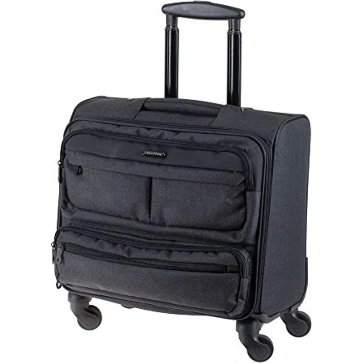 LIGHTPAK Business Laptop Overnight Trolley Ronney, Rollkoffer aus 600D Nylon, Reisekoffer mit 4 Rollen 360°, Anthrazit
