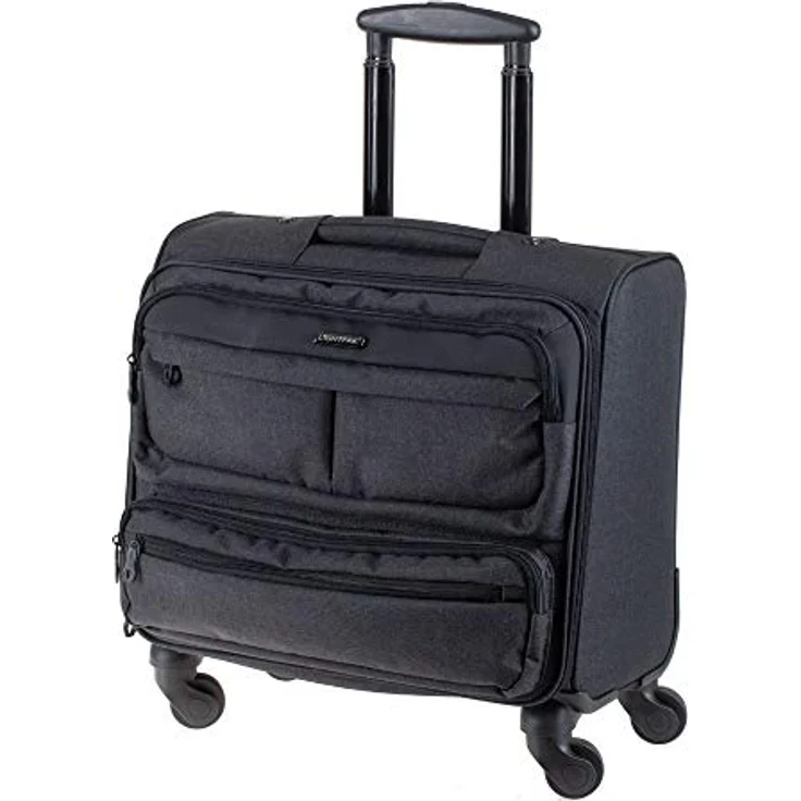 LIGHTPAK Business Laptop Overnight Trolley Ronney, Rollkoffer aus 600D Nylon, Reisekoffer mit 4 Rollen 360°, Anthrazit – Bild 1