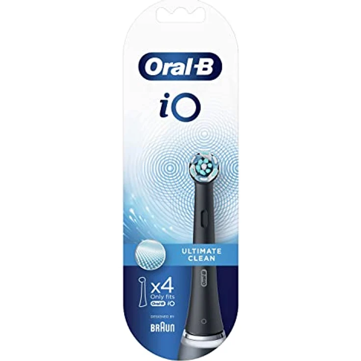 Oral-B iO Ultimate Clean Black Zebbürstenspitze, Packung mit 4 Stück – Bild 1