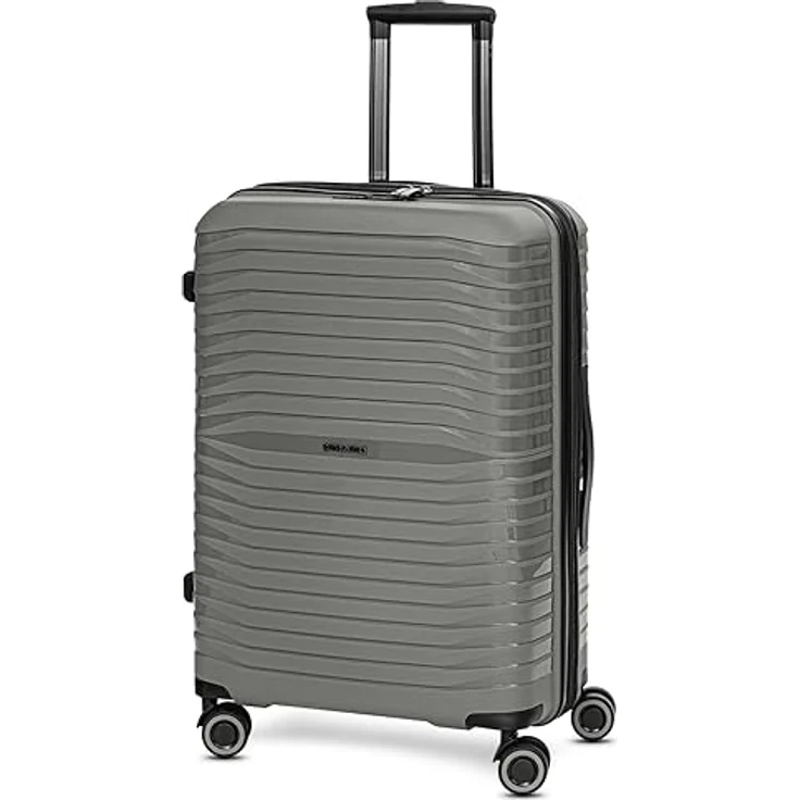 Stratic Shine Koffer & Trolley groß | Ausgestattet mit 4 360° Drehbare Rollen, Kreuzpackgurt, Dehnfalten, arretierbarer Griff und TSA-Schloss | 46 cm x 30 cm x 65 cm - 3.6kg – Bild 1