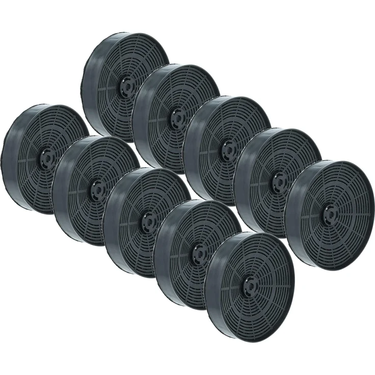 vhbw 10x Aktivkohlefilter für Dunstabzugshaube, Ersatz für ZANKER 5002870900/9, 5002850600/9, schwarze Filter mit 17,4 x 17,4 x 4,2 cm