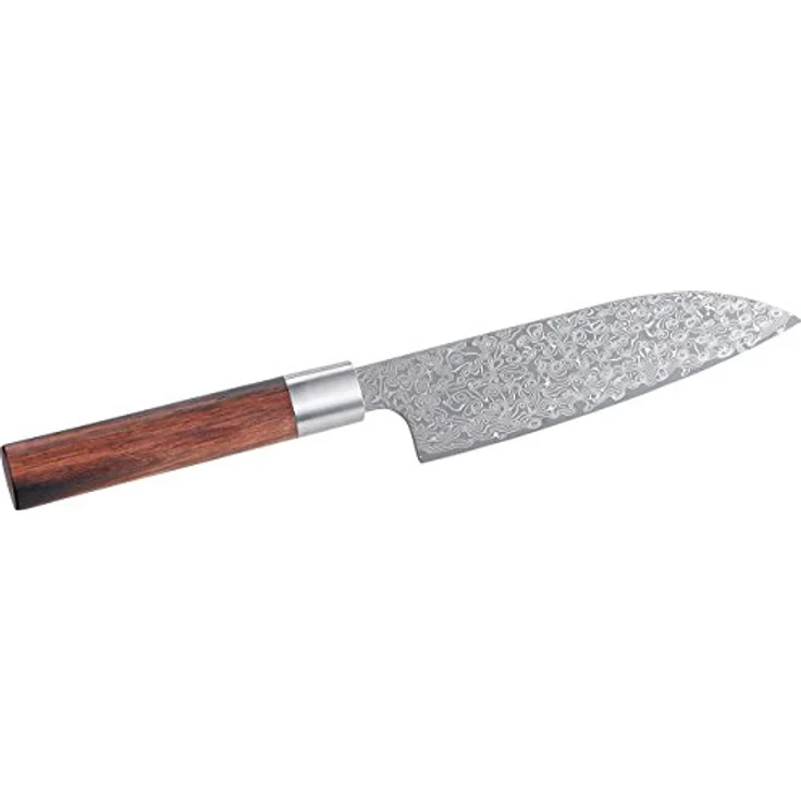 TokioKitchenWare Santoku Damastmesser: Handgefertigtes Marken-Damast-Santokumesser mit 16-cm-Klinge (Santoku Damast, Premium-Messer, Geschenkideen) – Bild 2