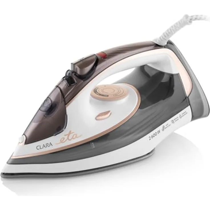 ETA Dampfbügeleisen I Clara I 2 600 W I Keramik Sohle I Selbstreinigung I Anti Calc I Vertikal Dampf I Drip Stop I Dampfstoß: 120 g/min I Dampfaustritt 0-40 g/min I Trockenes Bügeln/Dampfbügeln