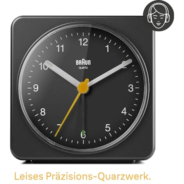 Braun BC03B, klassischer analoger Wecker mit Schlummerfunktion, Crescendo-Alarm und beleuchtetem Ziffernblatt, schwarz – Bild 5