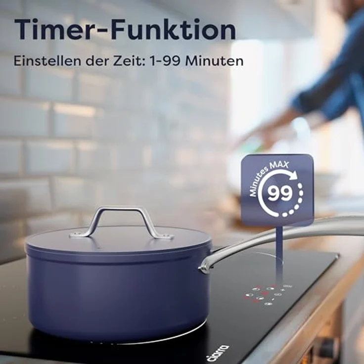 CIARRA CABBIH4-C 60cm Einbau Induktionskochfeld mit 4 Zonen, Touch-Bedienung, 9 Leistungsstufen, Timer und 6000W Leistung – Bild 4