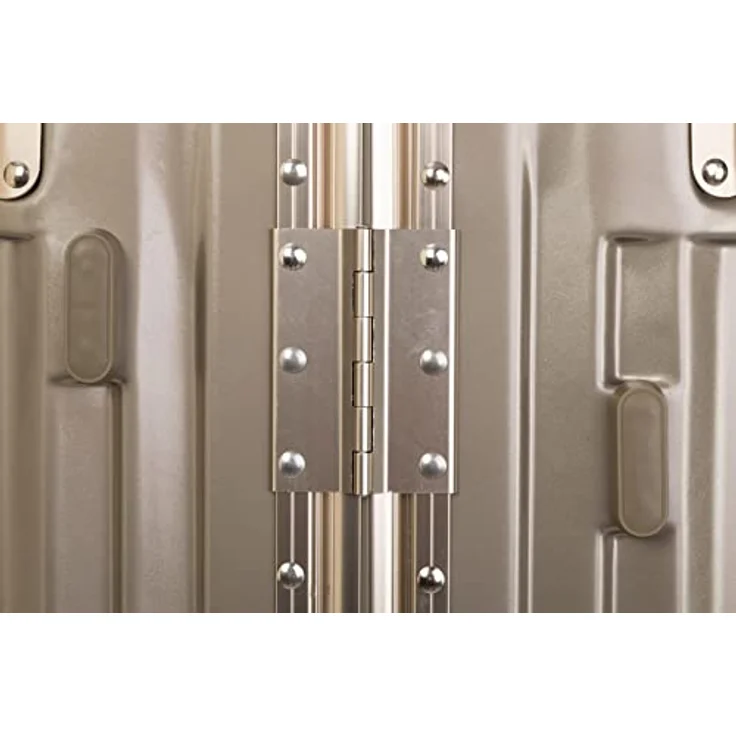 Travelhouse London Koffer Gold M-65cm Alu Rahmen Polycarbonat Hartschale TSA Zahlenschloss 4 Doppelräder 360°Rollen 67L Vol. – Bild 4