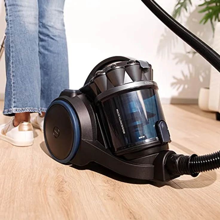 Cecotec CONGA ROCKSTAR MULTICYCLONIC XL ANIMAL PLUS, beutelloser Multizyklon-Staubsauger mit 800W, Schwarz/Blau, für Tierhaare, 4L Staubbehälter, inkl. Mopp-Zubehör – Bild 7