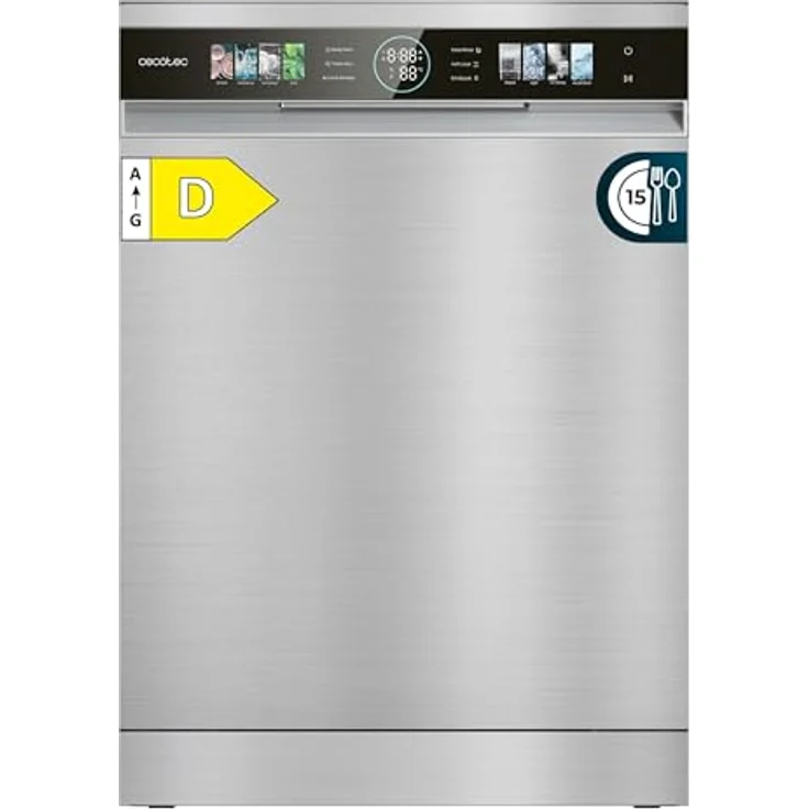 Cecotec Bolero Aguazero 6320, Geschirrspüler aus Edelstahl mit 15 Maßgedecken und 8 Waschprogrammen, inklusive Smart Wash-Technologie und Turbo Dry+ – Bild 1