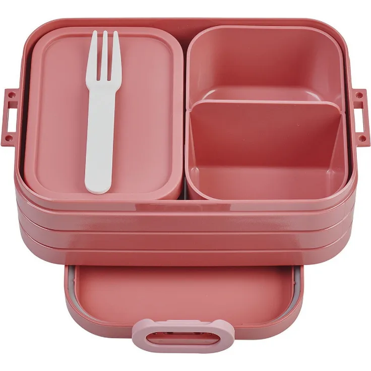 Mepal Lunchbox Brotdose Midi, Nordic Mauve, 900 ml, mit Fächern für 2 Sandwiches und Snacks, spülmaschinenfest