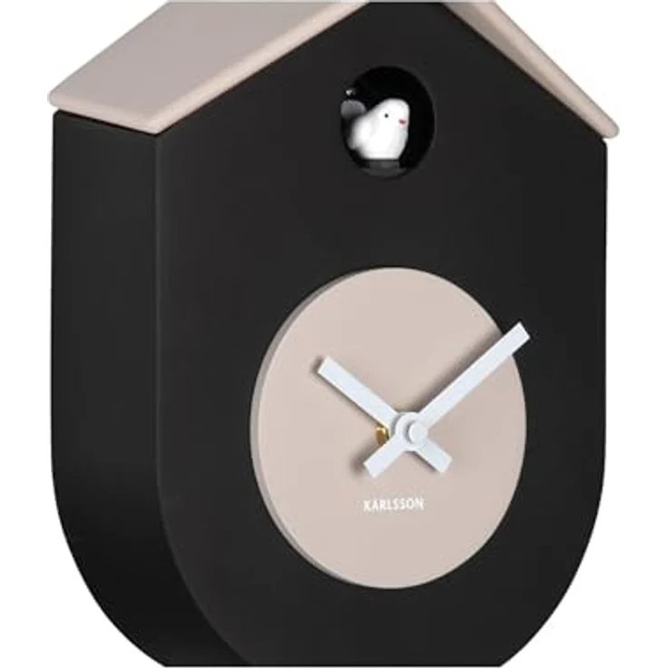 Karlsson Wanduhr Grato Cuckoo, moderne Kuckucksuhr in warmem Grau, rechteckig, 9.2x17.5x33.2cm, aus Thermoplast – Bild 3