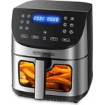 Steinborg Heißluftfritteuse 8 Liter | 4 in 1 Mini Backofen | Air Fryer | 12 Programme | Weiß