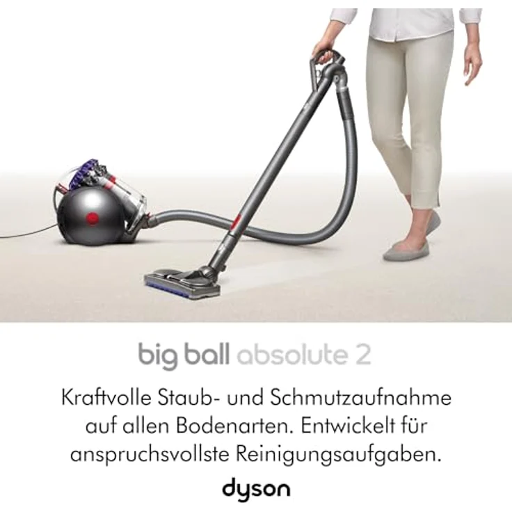 Dyson Big Ball Absolute 2 447250-01, Bodenstaubsauger mit hocheffizientem Filtersystem und Ball Technologie für leichtes Manövrieren – Bild 2