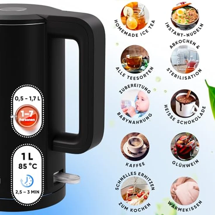Stillstern Wasserkocher Turbo-Heat "Clarity", 1,7L, doppelwandig, 2200W, Anti-Fingerprint, leise, Edelstahl – Bild 7