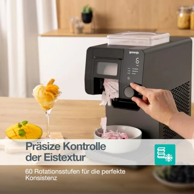 GORENJE Eismaschine GIICM 3in1 für Eiscreme, Shaved Ice und Slushy, robustes Design – Bild 10
