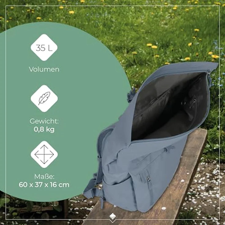 travelite BASICS Rollup Rucksack, Freizeitrucksack mit Laptopfach bis 15,6 Zoll, atmungsaktive Rückwand, in Trendfarben erhältlich – Bild 5