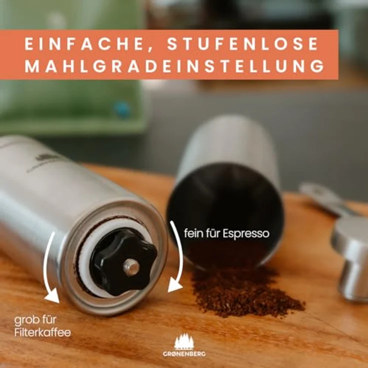 Groenenberg Spar Set 5 | French Press Thermo (3 Größen) + Edelstahl Kaffeemühle manuell | Handkaffeemühle | Kaffeepresse inkl. Ersatzfiltern (350 ml French Press) – Bild 7