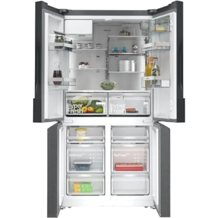 Siemens KF96DAXEA, Side-by-Side Kühl-Gefrierkombination, French-Door, 183 x 90.5 cm, BlackSteel, hyperFresh XXL <0°C>, noFrost, Eiswürfel und filtriertes Wasser auf Knopfdruck – Bild 2