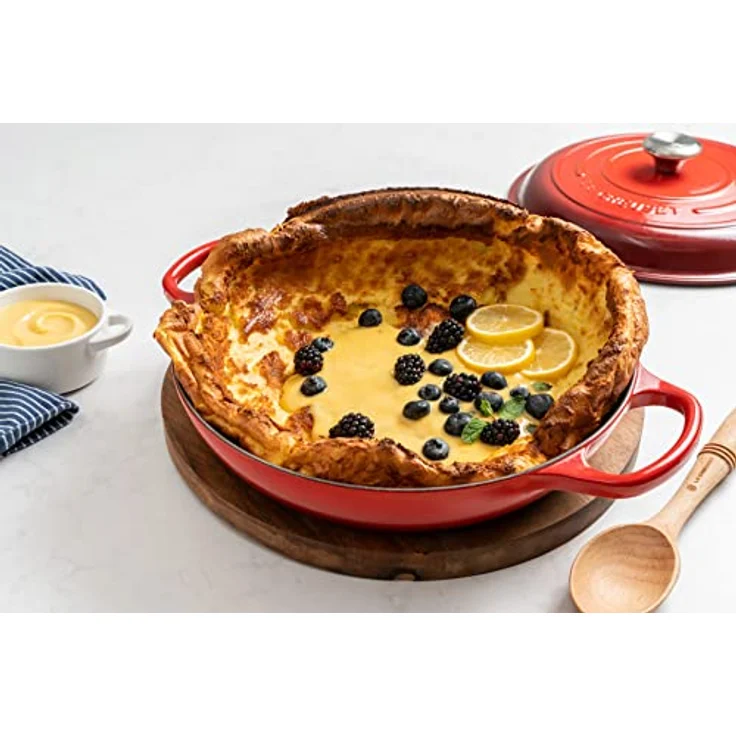 Le Creuset Signature Gusseisen Gourmet-Profitopf, Rund, Ø 26 cm, 2 l, Für alle Herdarten inkl. Induktion geeignet, Kirschrot – Bild 7