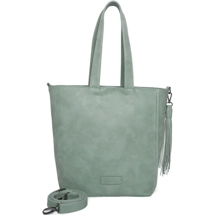 Fritzi aus Preußen Fritzi34 Vintage Shopper Tasche, 29 cm x 15.5 cm x 36 cm, grün, 100% Polyurethan